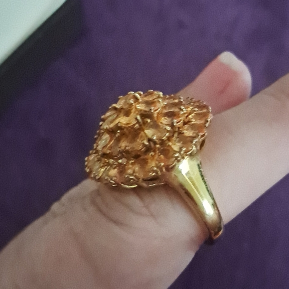 Premium Viceroy Spessartine Garnet Cluster Style Ring. - Picture 5 of 6